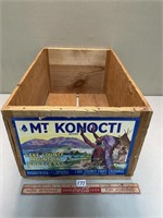 WOODEN SHIPPING CRATE WITH ADVERTISING 19.5X12