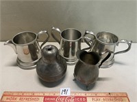LOT OF PEWTER MUGS AND MORE
