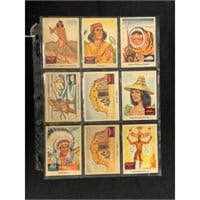 (9) 1959 Fleer Indian Trading Cards High Grade