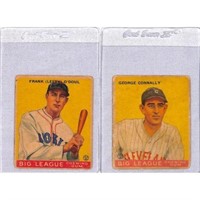(2) Lower Grade 1933 Goudey Baseball Cards