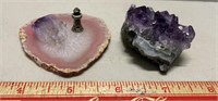 PRETTY PAIR OF AMETHYST WITH LIGHTHOUSE