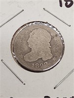 1823 cap bust dime with rotation