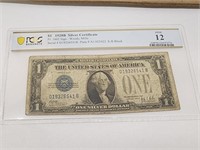 PCGS 1928 B Funny Back $1 note. graded fine 12