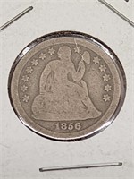 1856 small date Seated Liberty Dime