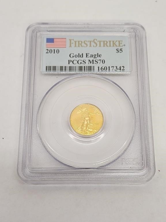 2010 First Strike $5 Gold Eagle PCGS MS70