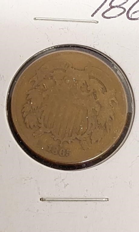 1865 2 cent coin