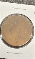 1800s Large cent coin.  With toning