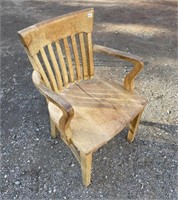 ANTIQUE OAK OFFICE TABLE CHAIR