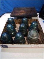 Is flat of 8 vintage glass insulator