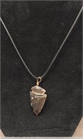 Authentic arrowhead leather necklace