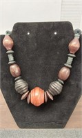 Wood beaded necklace