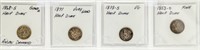 Coin 4 Seated Liberty 1/2 Dimes Better Date