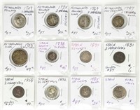 Coin Sheet of Coins-Spain(7)+Holland(5)-G-F