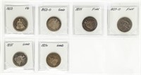 Coin 6 Liberty Seated Quarters   Better Dates