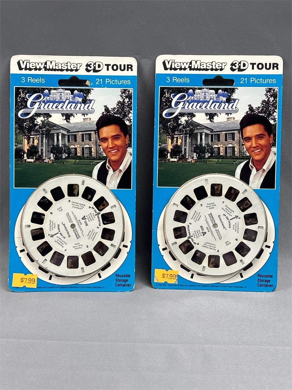 Two- Vintage 1995 view-master 3-D tour. Elvis Pres
