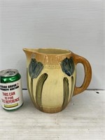 pottery blue tulip flower pitcher
