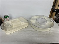 Pampered chef divided food and serving tray one