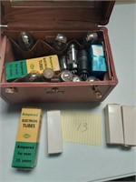 Vintage electron tubes in hard case