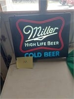 Miller High Lifee beer sign, plastic casing,