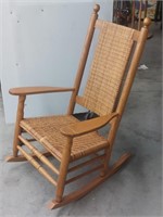 Nice Oak and wicker rocking chair