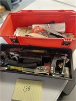 Plastic tool box and contents