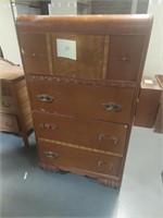 Antique 4 drawer wood chest of drawers,