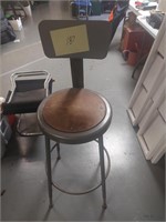 Metal shop chair, adjustable legs, 14" deep, 42"