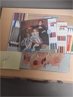 Lot of artist supplies - sketch book box (empty)