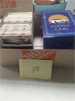 Lot of classic cars cards in the boxes