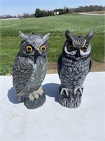 Two large plastic owls