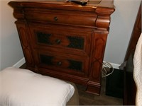 Wood End Table with drawers