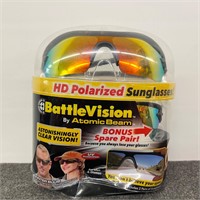 New 2 Pair HD Polarized Sunglasses Battle Vision