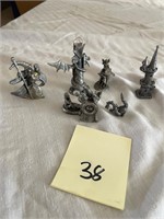 Six pewter figurines #T38