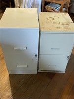 Pair of metal small filing cabinets