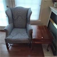 Cherry Stand & Wing Back Chair