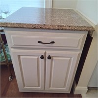 Marble Top Rolling Cabinet