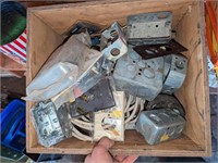 Wood box, house wire, junction box, plate covers