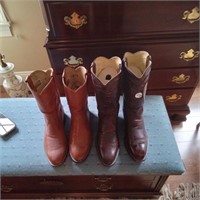 Two Pairs Mens Cowboy Boots