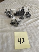 Five pewter figurines #T42