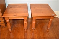 Pair Wood End Tables