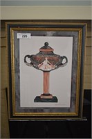 Gold framed Greek Roman art water color print