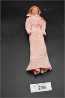 Barbie 1966 with handmade crocheted dress