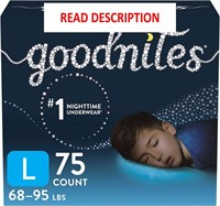 $65  Goodnites Boys' Underwear  XS  99 Ct