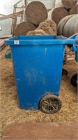 Polyresin bin on wheels