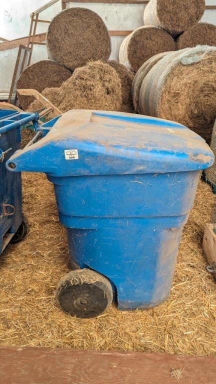 Polyresin Bin on Wheels With lid