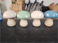 (4) Ceramic Mushrooms