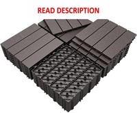 $90  Plastic Deck Tiles 12x12  Dark Coffee  36Pk