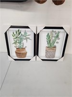 (2) Framed Wall Prints- Plants