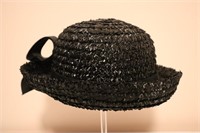 Vntg Black Woven Hat