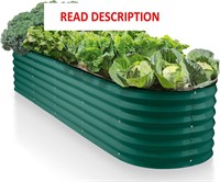 $140  9-in-1 Steel Raised Garden Bed  Dark Green